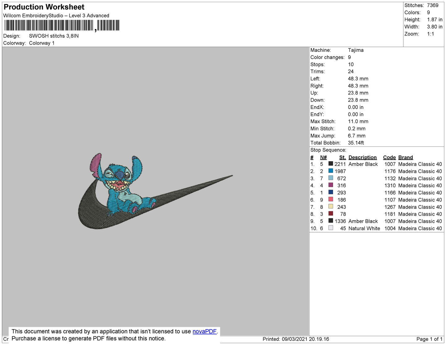 Stitch Nike Swoosh