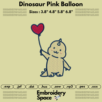 Dinosaur Pink Balloon