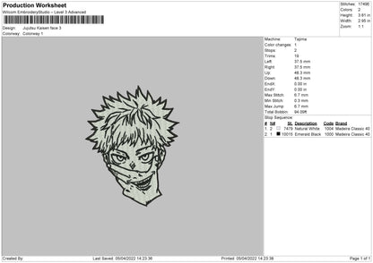 Jujutsu Kaisen Itadori Sukuna Face