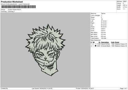 Jujutsu Kaisen Itadori Sukuna Face