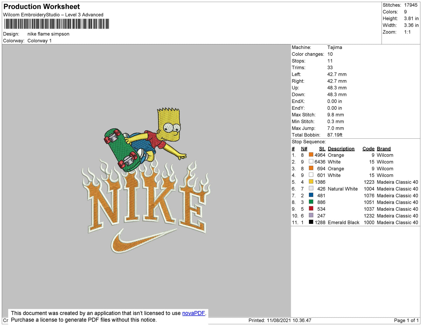 Swoosh Bart Simpson