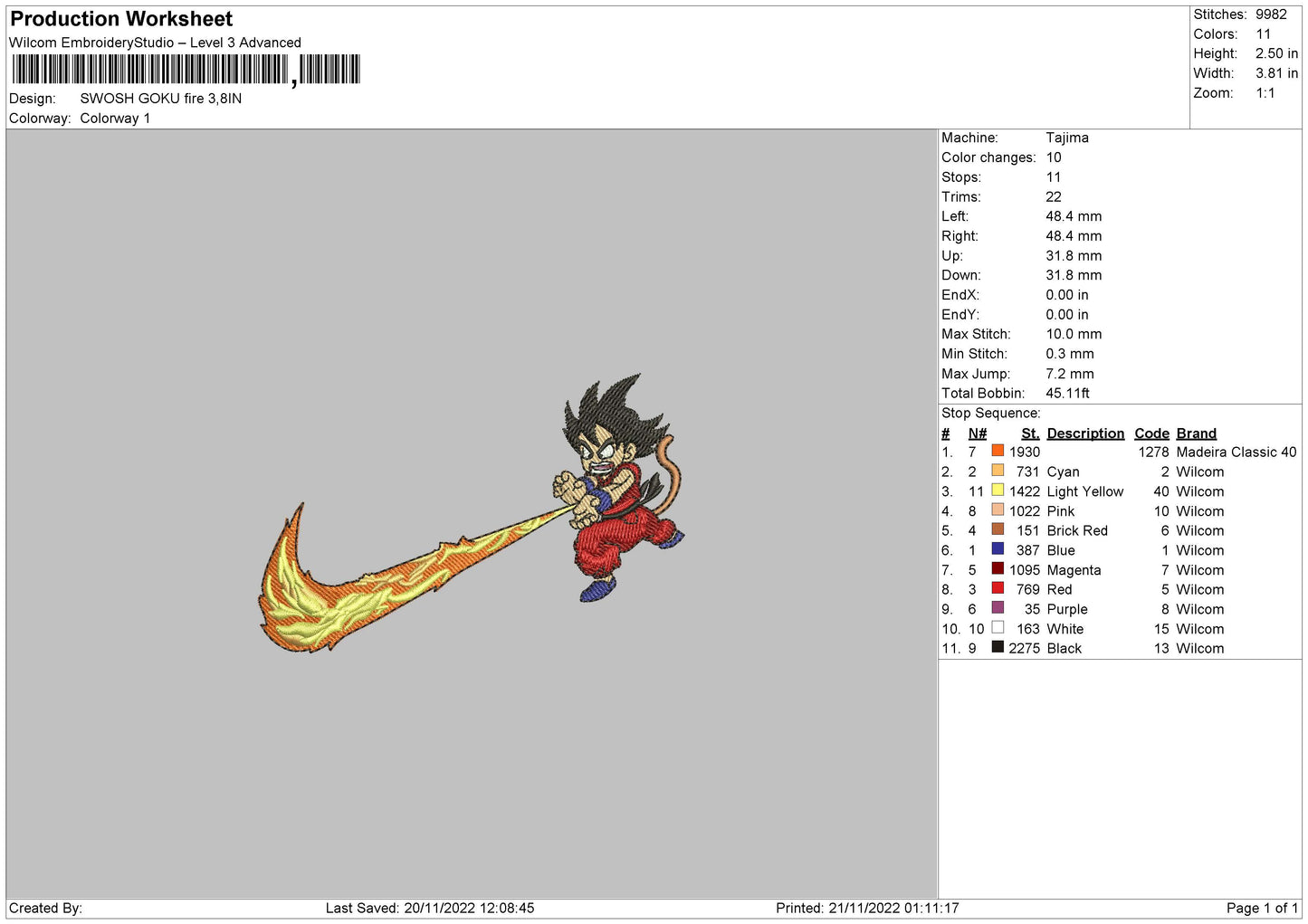 Goku Fire Swoosh