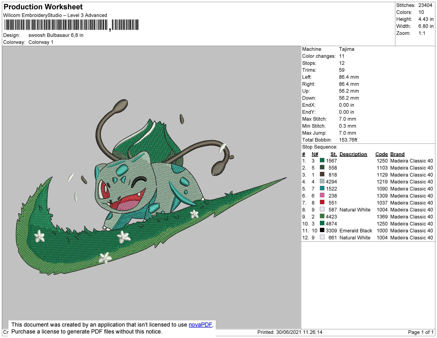 Bulbasaur Swoosh