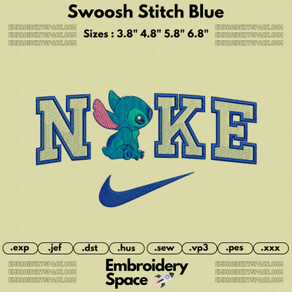 Swoosh Stitch Blue