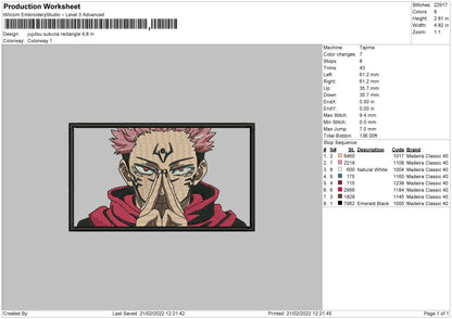 Jujutsu Kaisen Sukuna Rectangle