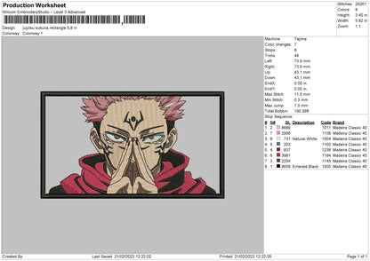 Jujutsu Kaisen Sukuna Rectangle