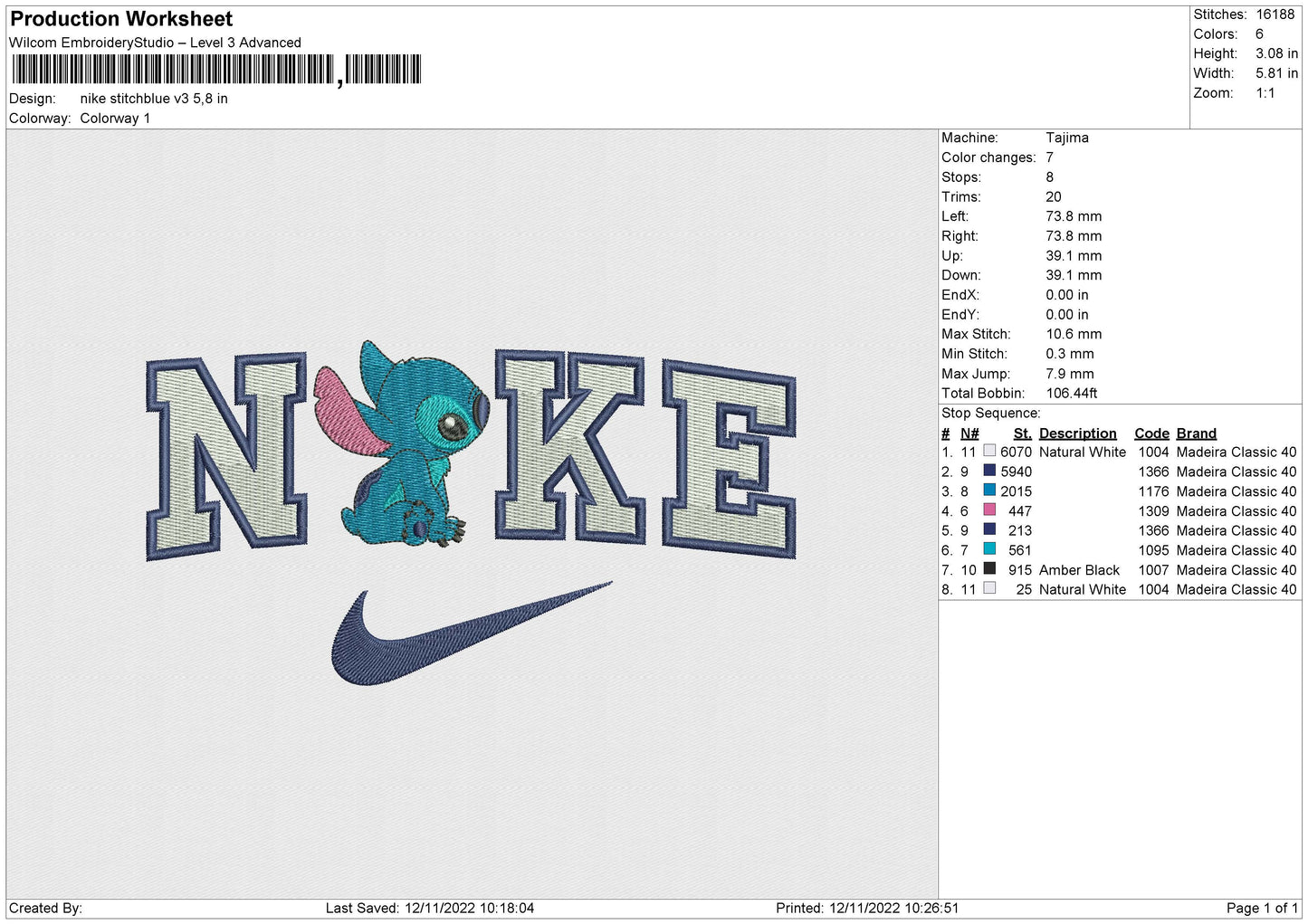 Swoosh Stitch Blue