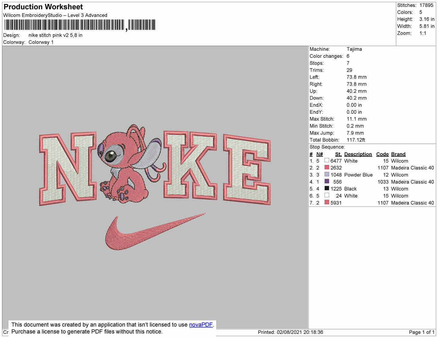 Swoosh Stitch Angel Pink