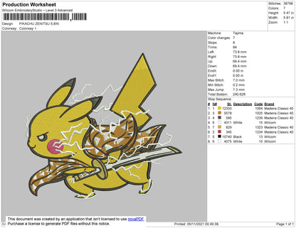 Pikachu Zenitsu