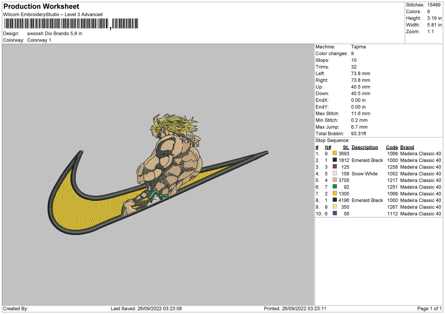 Dio Brando Swoosh