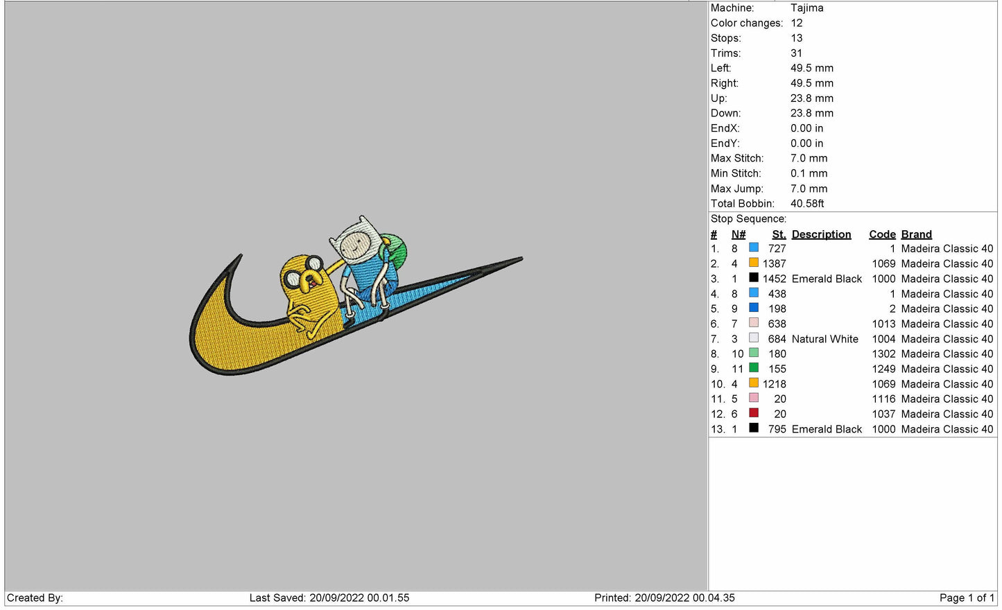 Jake & Finn Adventure Time Swoosh 2