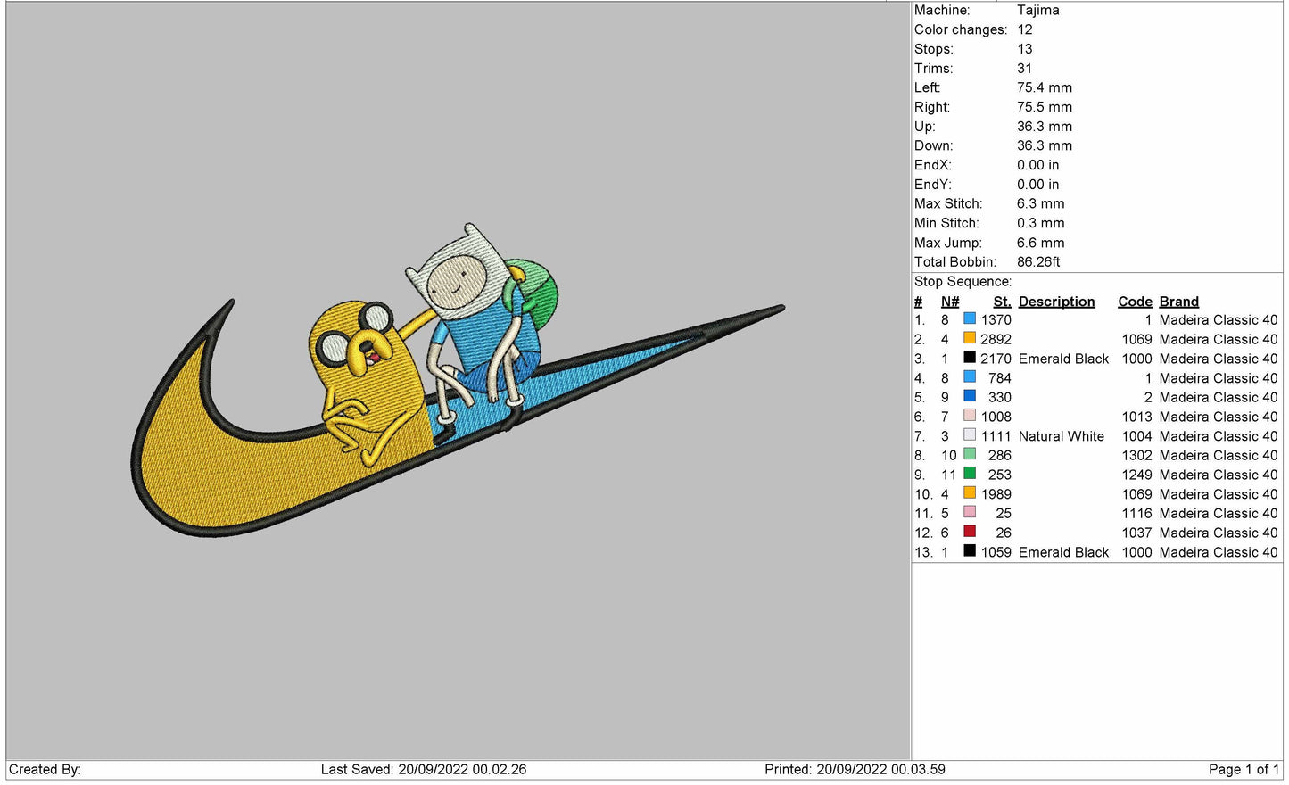 Jake & Finn Adventure Time Swoosh 2