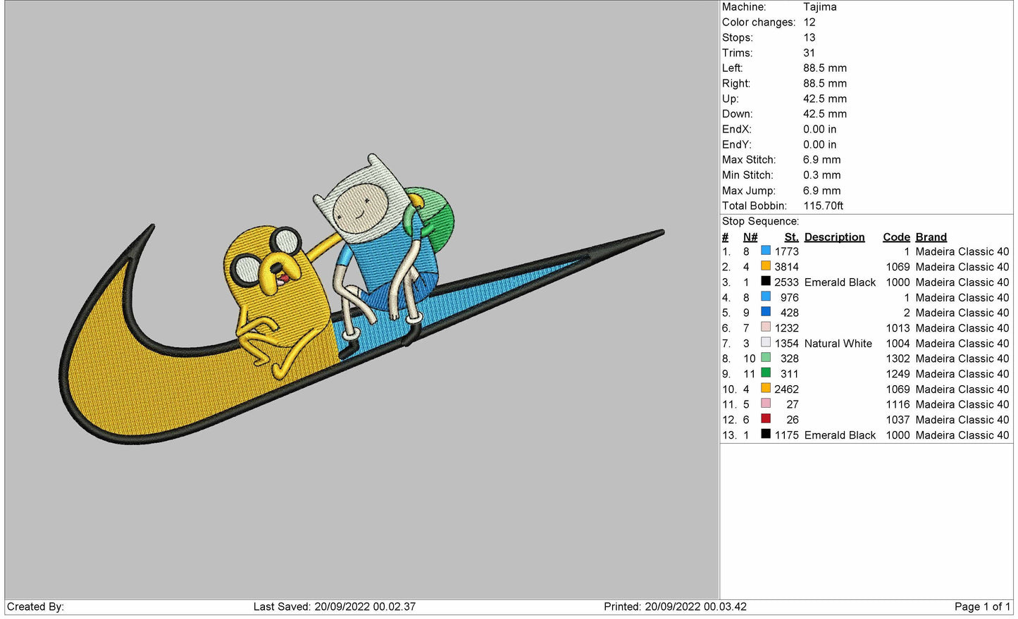 Jake & Finn Adventure Time Swoosh 2