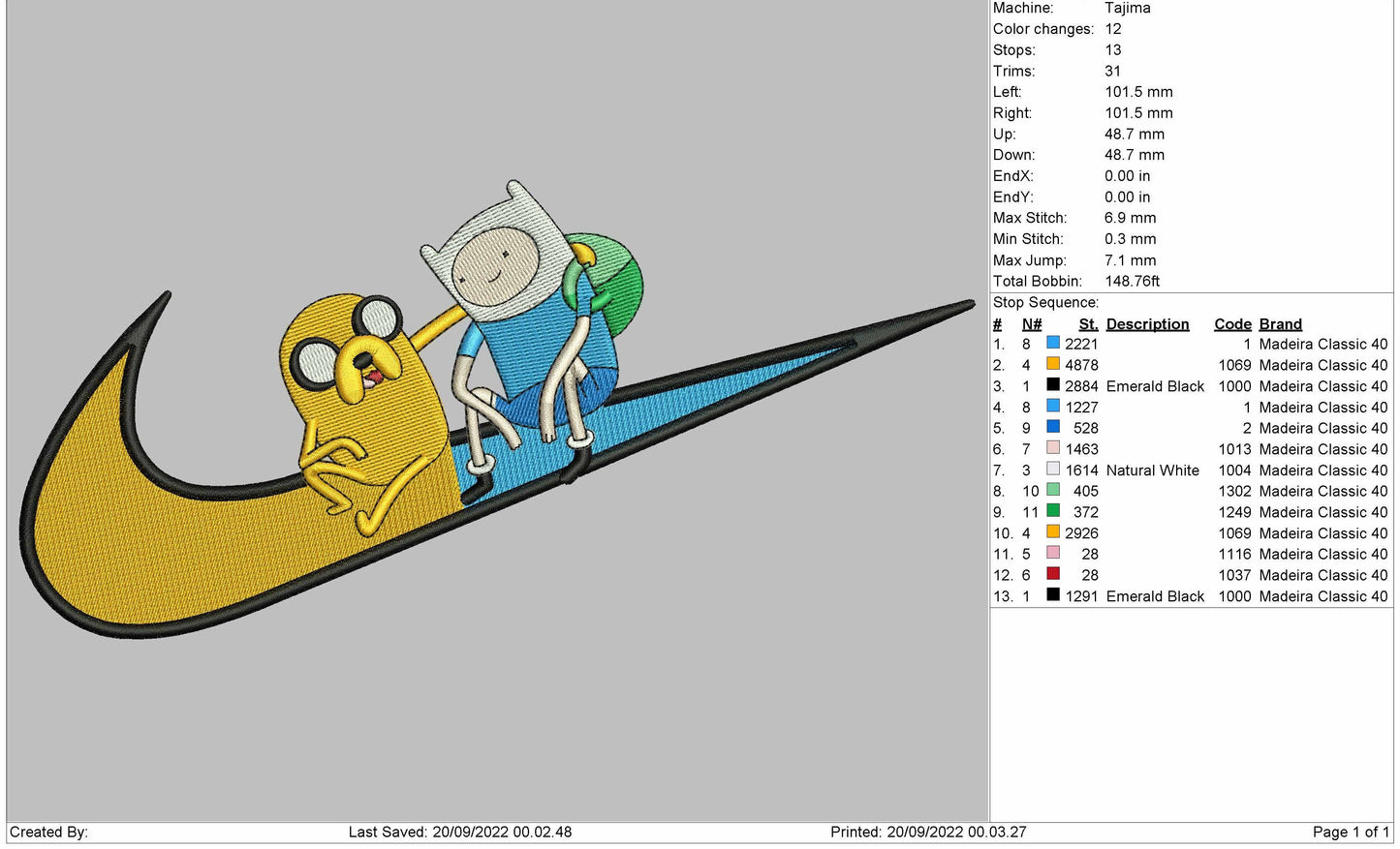 Jake & Finn Adventure Time Swoosh 2